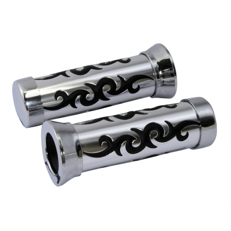 Poignée custom chrome tribal