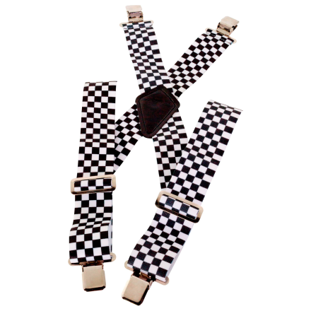 Bretelles à damier noir et blanc