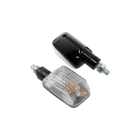 Paire de mini clignotants court noir
