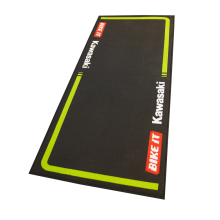 TAPIS DE GARAGE BIKE IT KAWASAKI MX2 RACE TEAM   190 x 80 cm