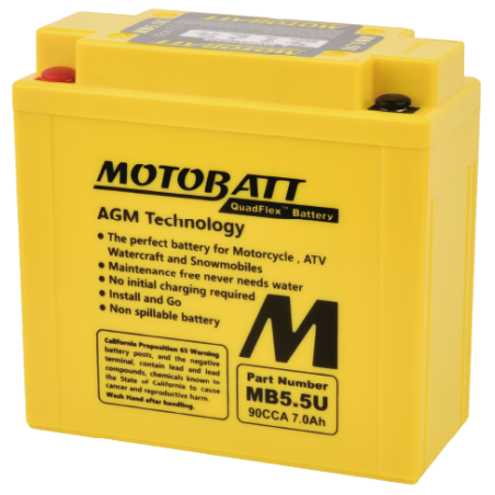 Batterie Motobatt sans entretien 12n5.5-3b SLA