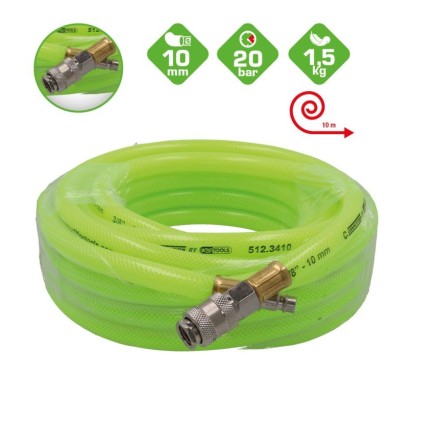 Tuyau pneumatique fluo COMPETITION KS TOOLS, 10 m, Ø 10 mm